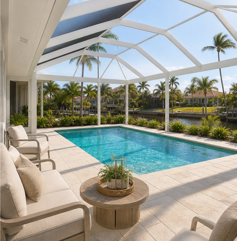 After Pool Waterfront Cape Coral FL